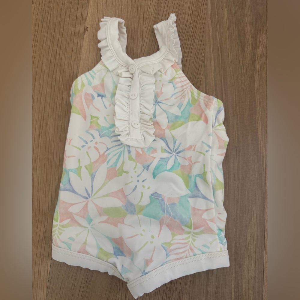 Janie and Jack White Ruffled Baby Swim